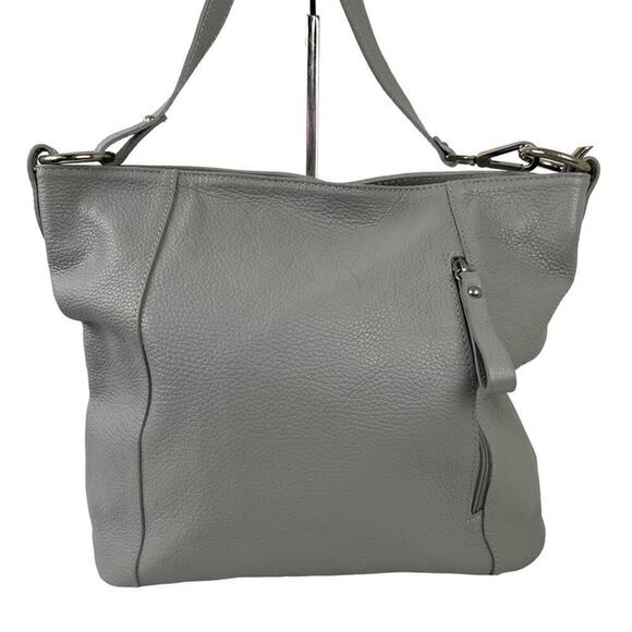 Genuine Leather Borse in Pelle Made in Italy Shoulder Bag Gray - Picture 1 of 16